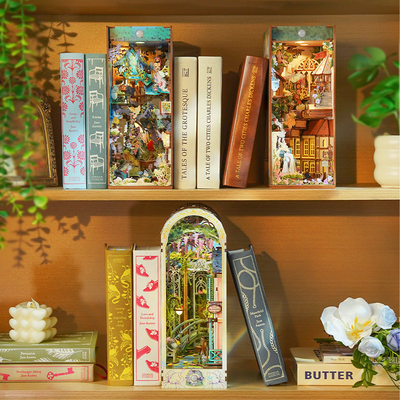 TONECHEER 3D Wooden Puzzle DIY Book Nook Kit (Giverny Garden)