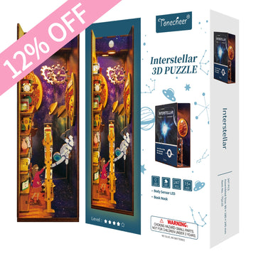 TONECHEER 3D Wooden Puzzle DIY Book Nook Kit (Interstellar)
