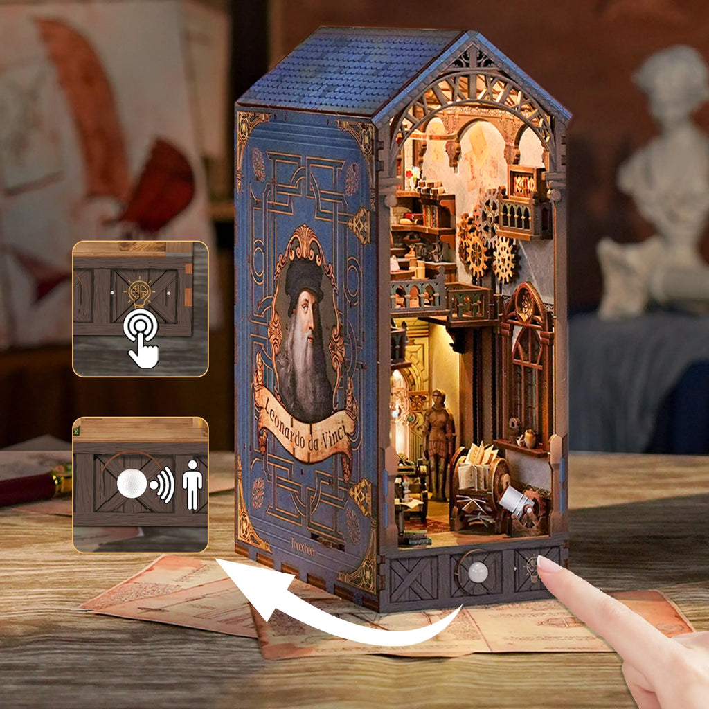 TONECHEER3DWoodenPuzzleDIYBookNookKit_LeonardoDaVinci_7