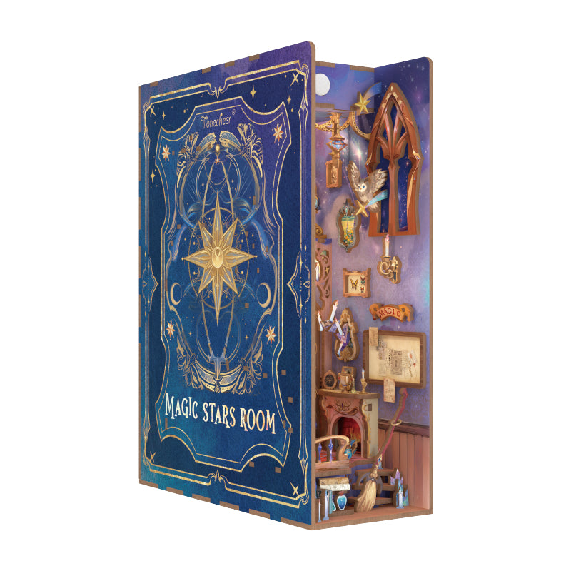 TONECHEER 3D Wooden Puzzle DIY Book Nook Kit (Magic Stars Room)