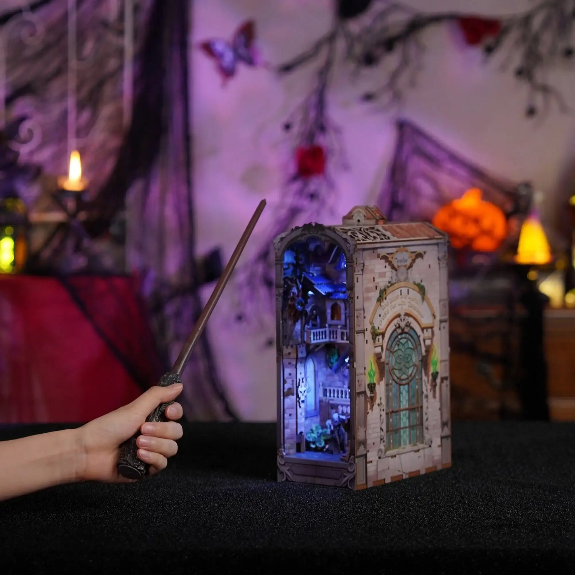 TONECHEER 3D Wooden Puzzle DIY Book Nook Kit (Monster Carnival