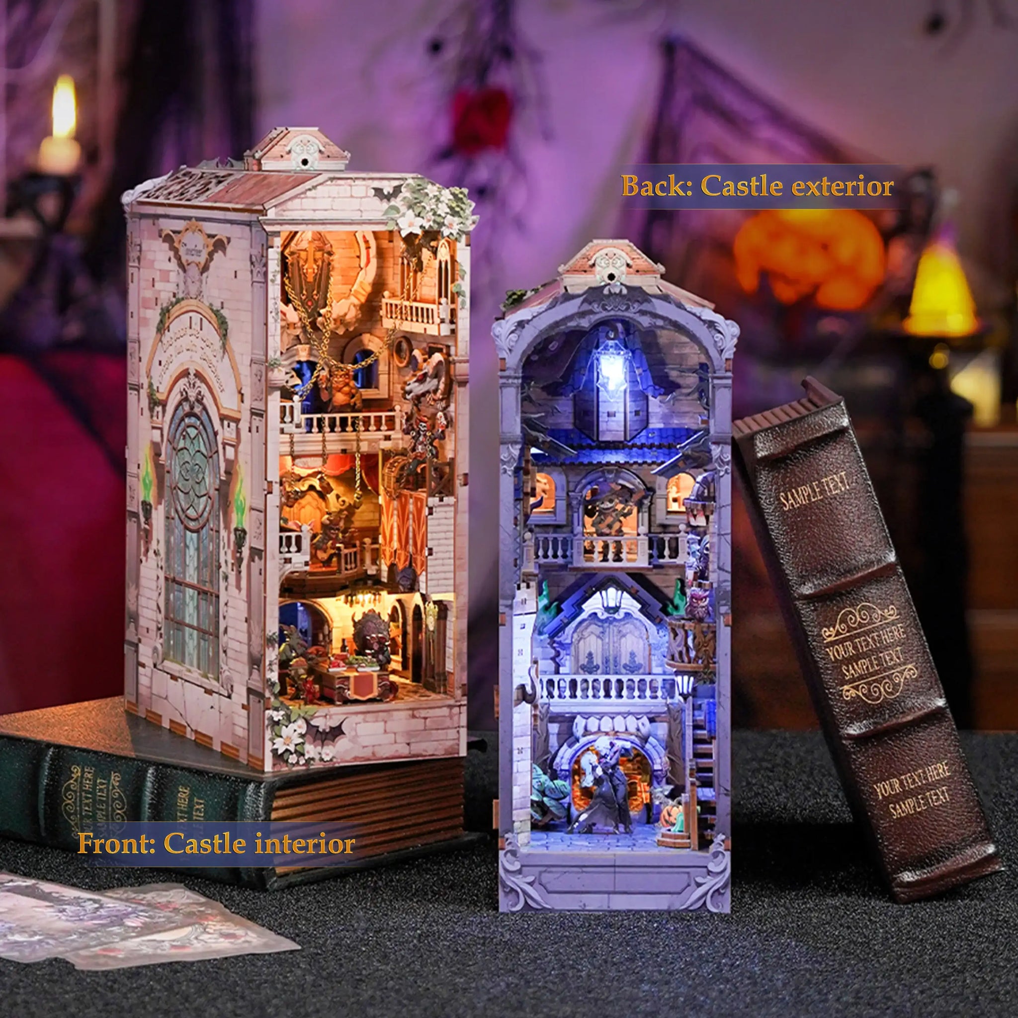 TONECHEER 3D Wooden Puzzle DIY Book Nook Kit (Monster Carnival