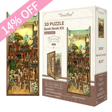 TONECHEER 3D Wooden Puzzle DIY Book Nook Kit (Song Dynasty Culture)