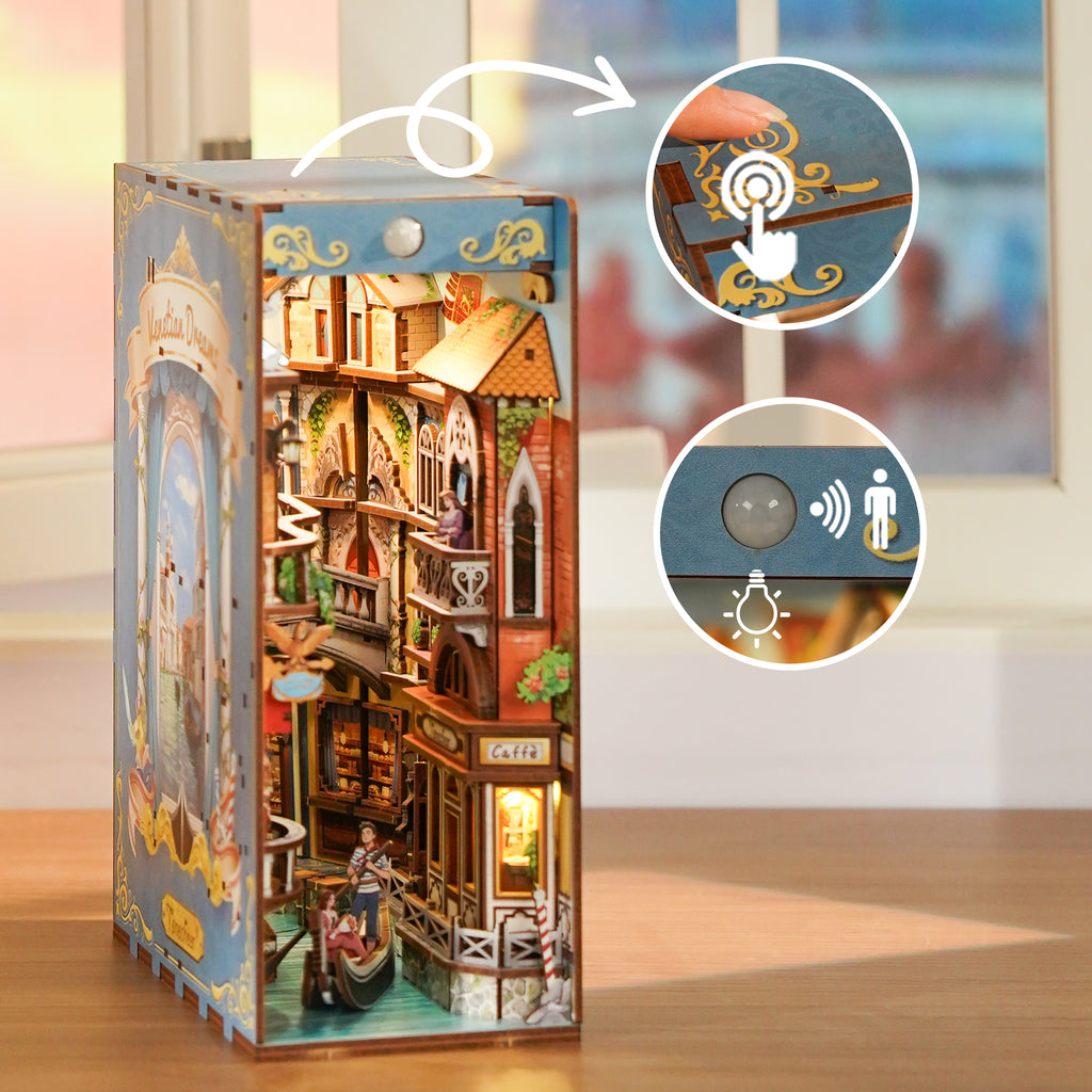 TONECHEER 3D Wooden Puzzle DIY Book Nook Kit (Venetian Dreams)