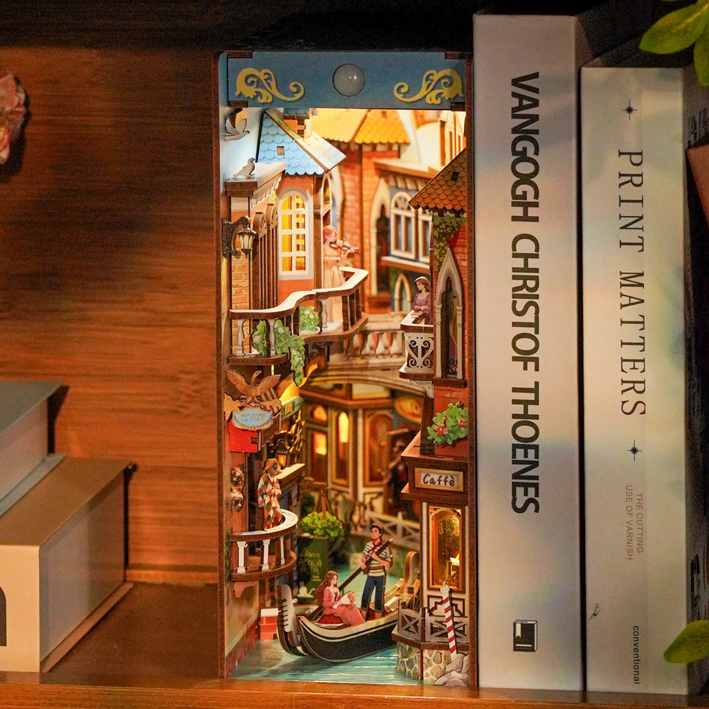 TONECHEER 3D Wooden Puzzle DIY Book Nook Kit (Venetian Dreams)