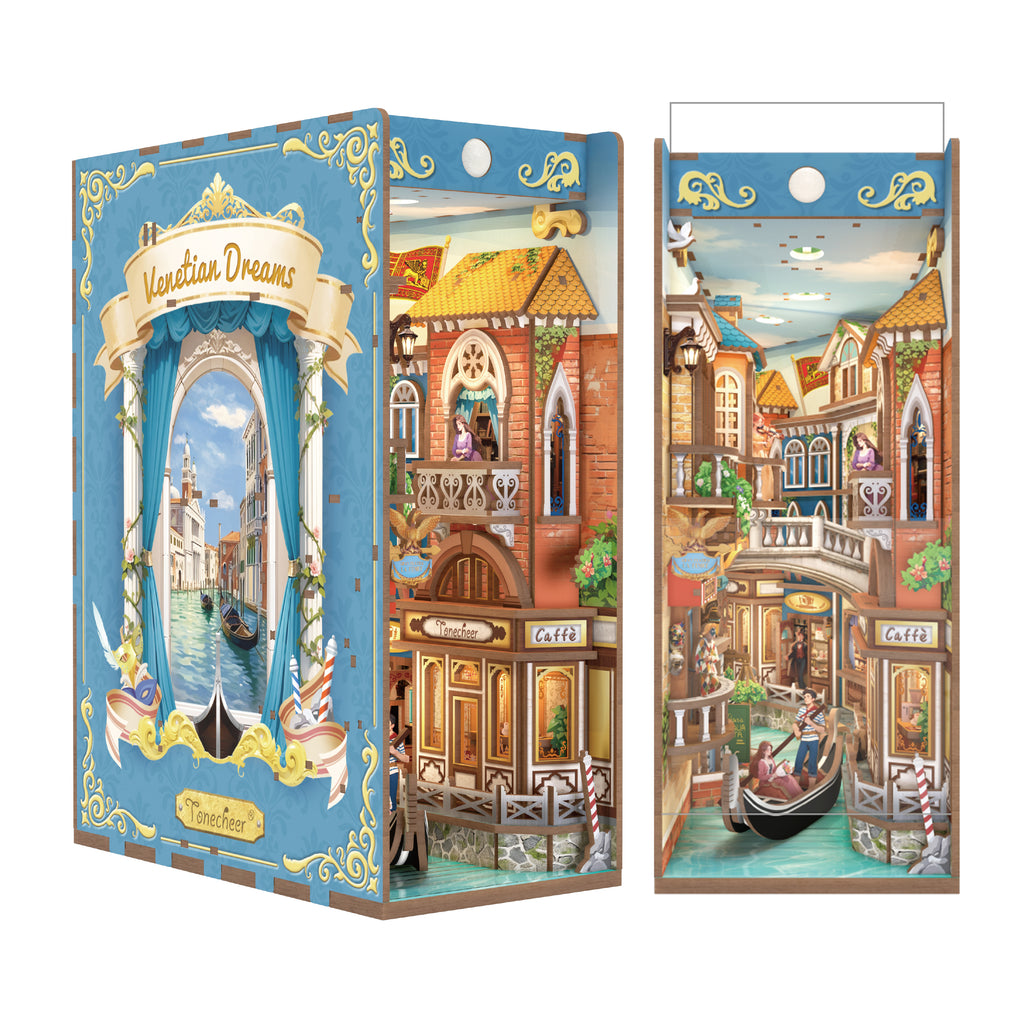 TONECHEER 3D Wooden Puzzle DIY Book Nook Kit (Venetian Dreams)