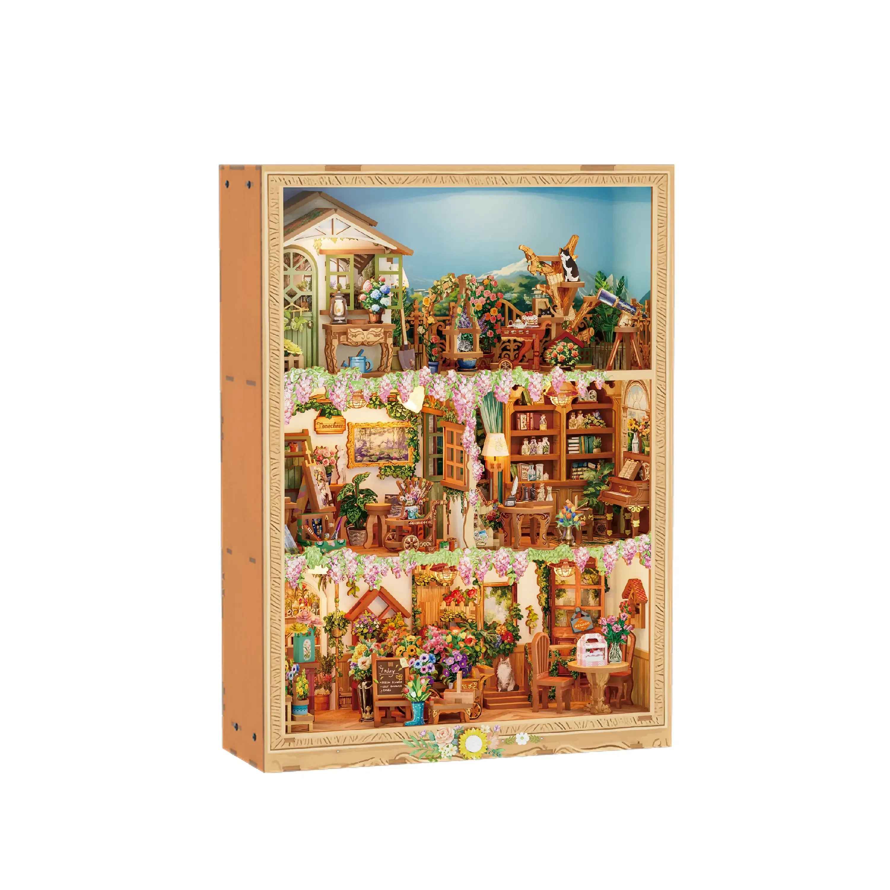 TONECHEER 3D Wooden Puzzle DIY Story Frame Kit (Blossom time