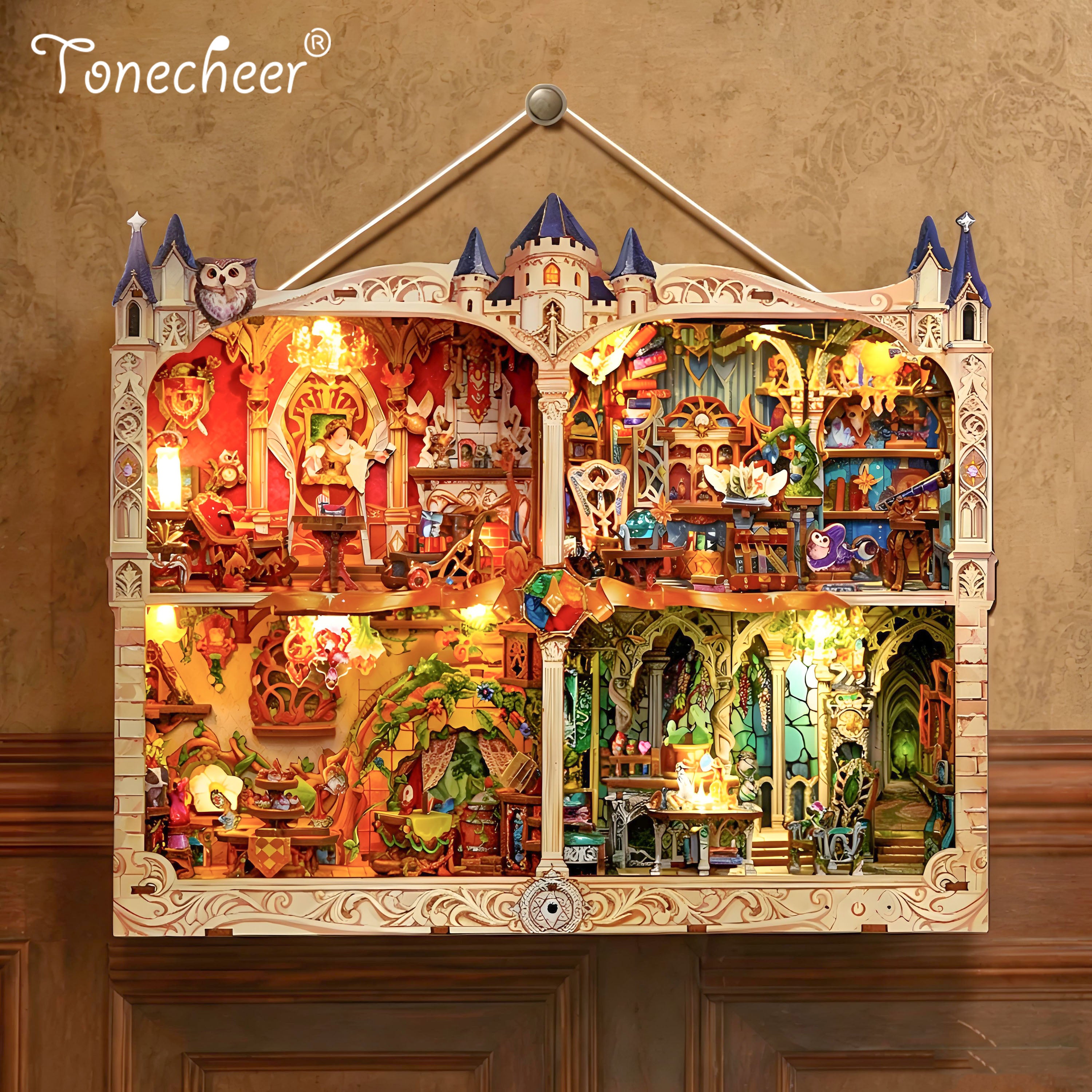 TONECHEER 3D Wooden Puzzle DIY Story Frame Kit (Magic College)6