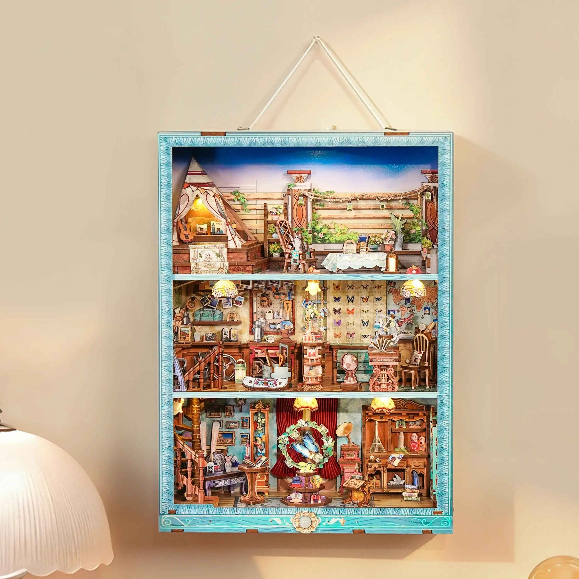 TONECHEER 3D Wooden Puzzle DIY Story Frame Kit (Travel Collector)