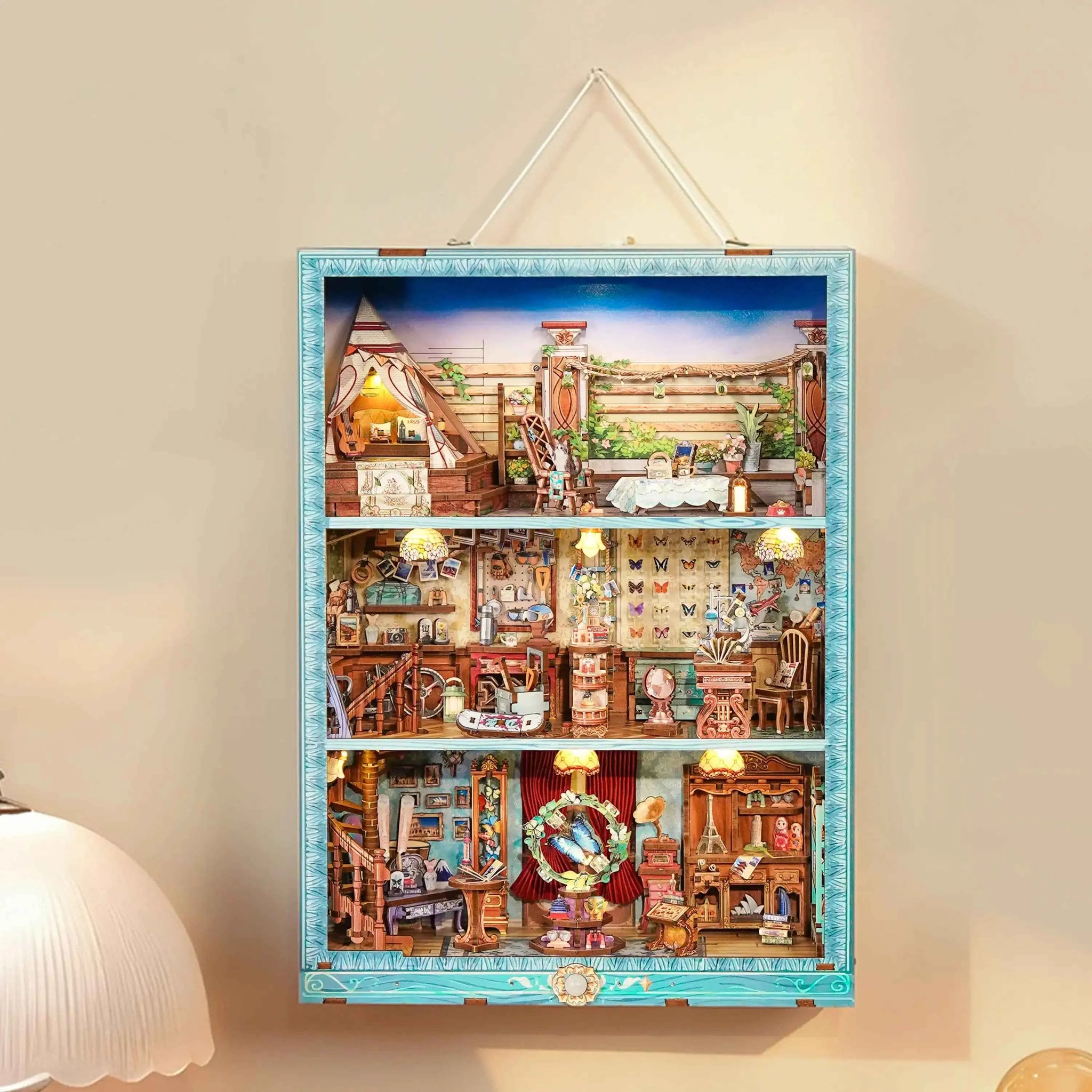 TONECHEER 3D Wooden Puzzle DIY Story Frame Kit (Travel Collector
