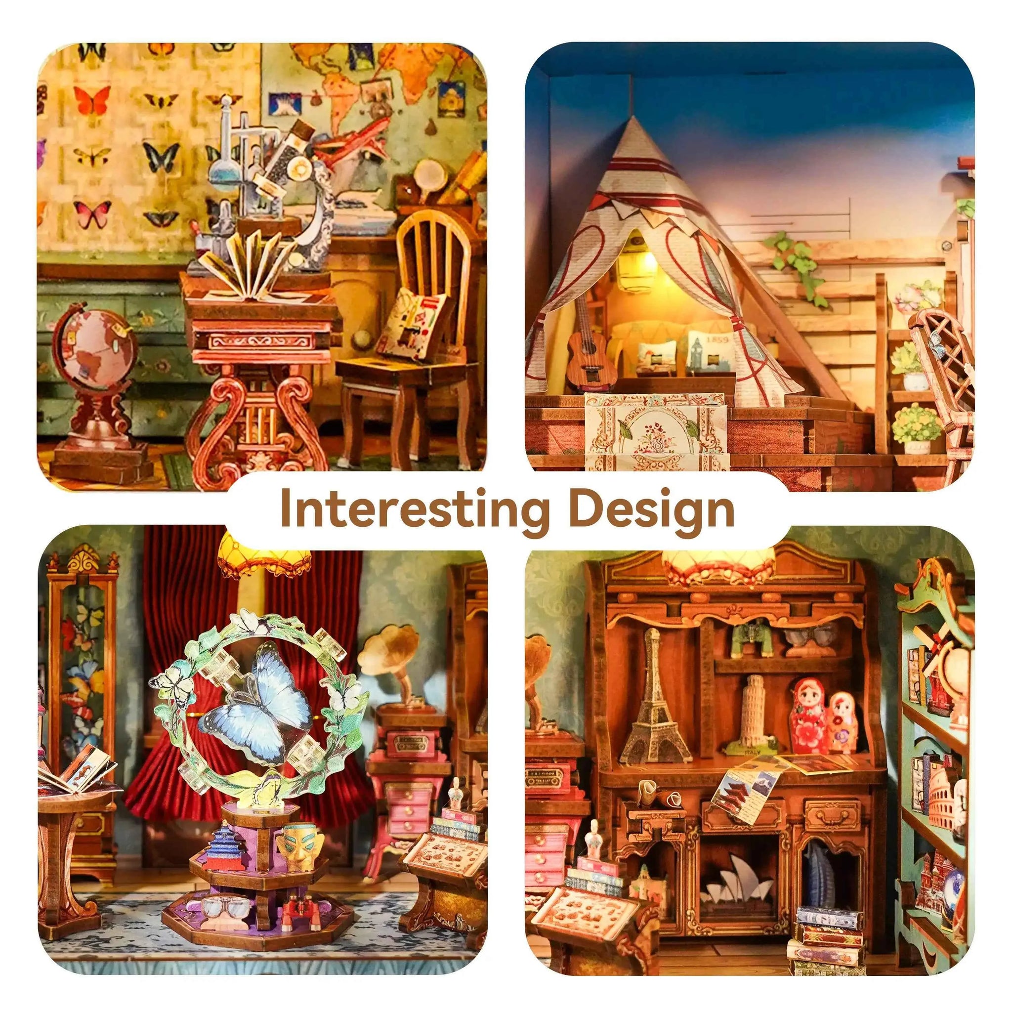 OUR STORY フォトブックセット TONECHEER 3D Wooden Puzzle DIY Story Frame Kit (Travel Collector