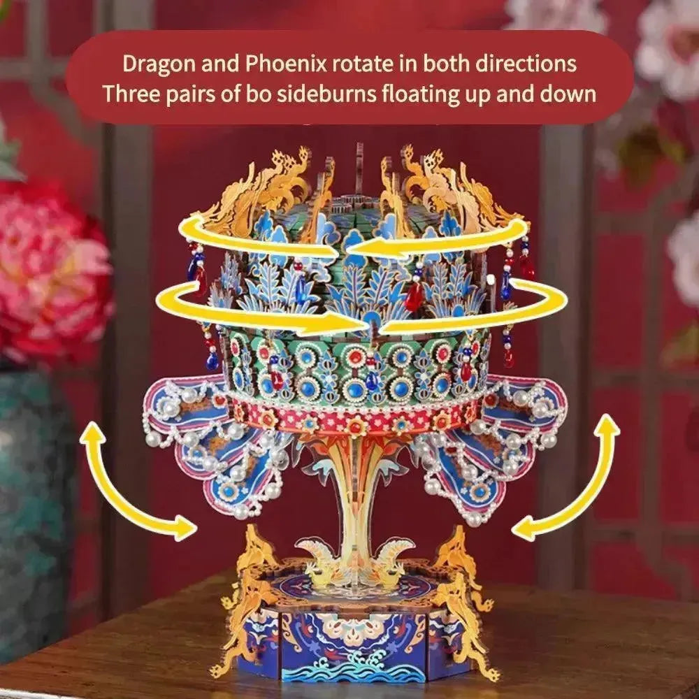 TONECHEER DIY 3D Mechanical Transmission Wooden Puzzle Kit (Phoenix Coronet)