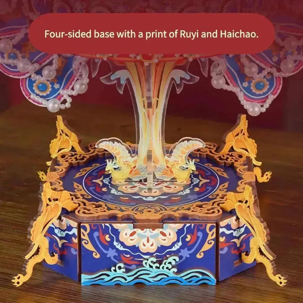 TONECHEER DIY 3D Mechanical Transmission Wooden Puzzle Kit (Phoenix Coronet)