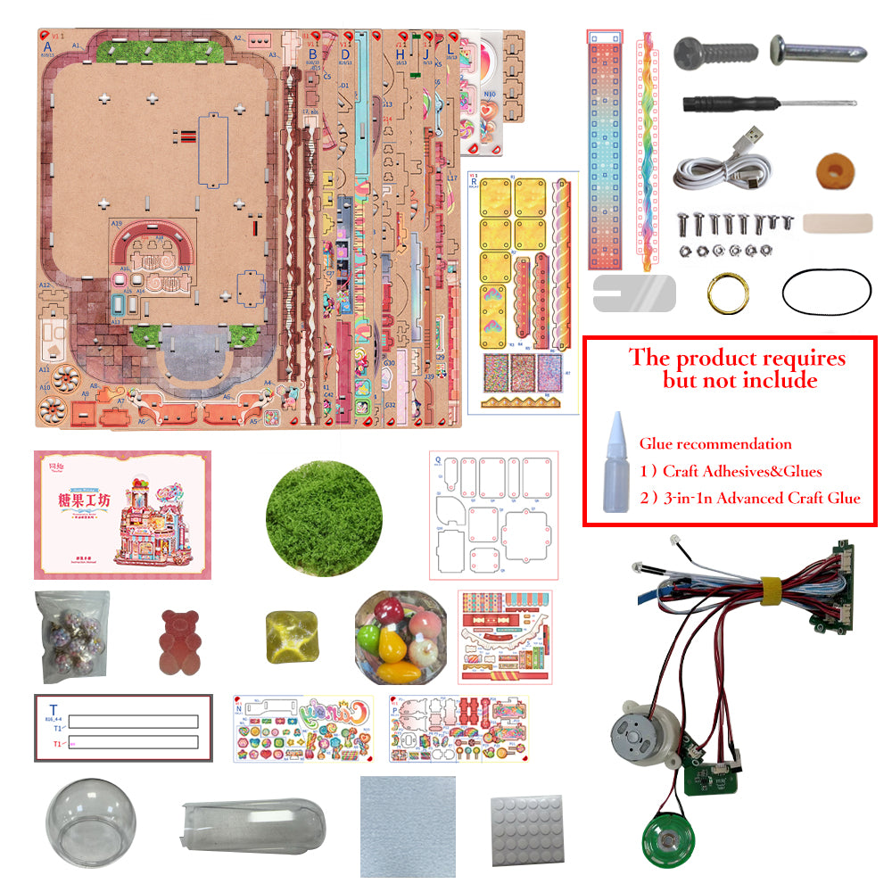TONECHEER DIY 3D Puzzle Transmission Model Kit (Candy Workshop
