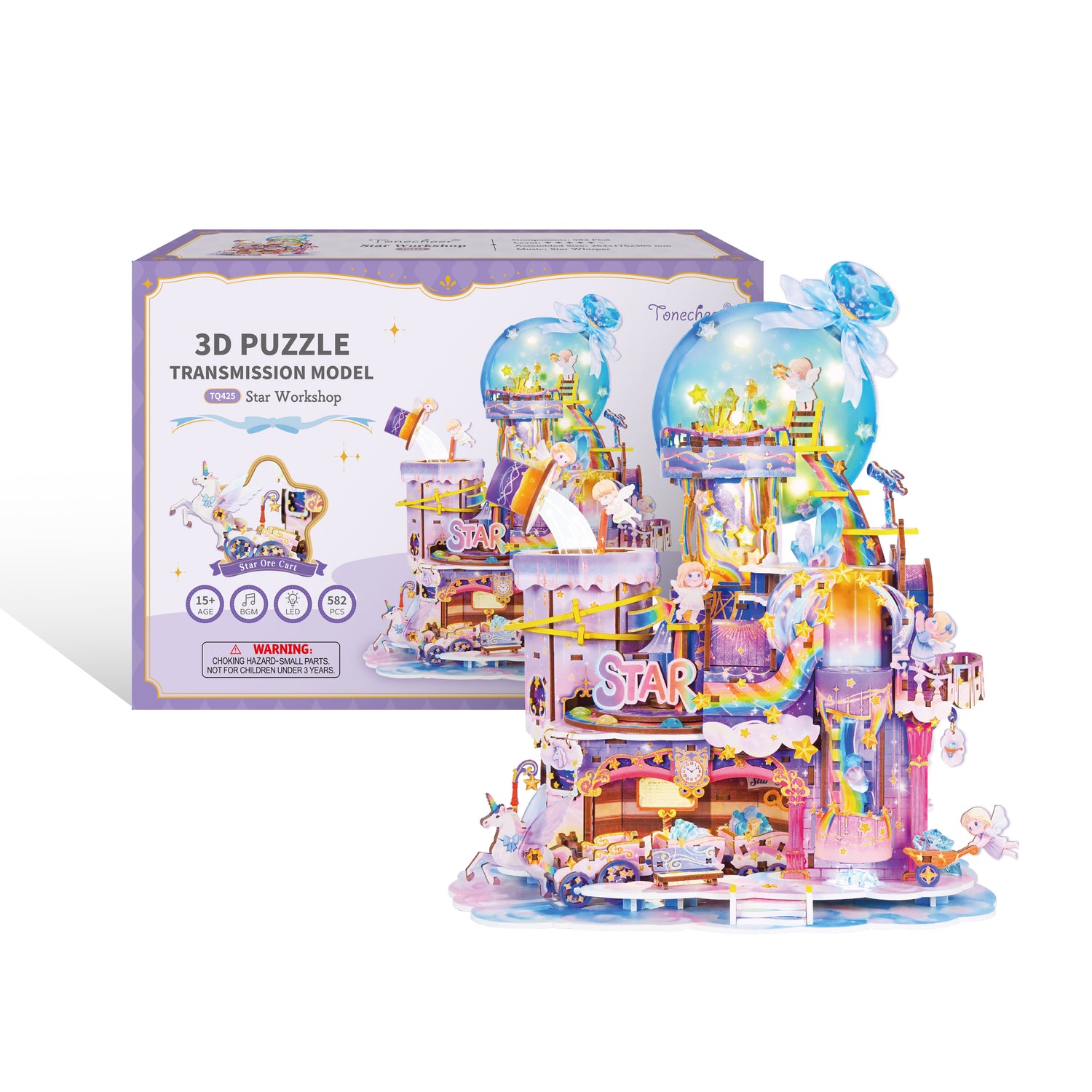 TONECHEER DIY 3D Puzzle Transmission Model Kit (Star Workshop)