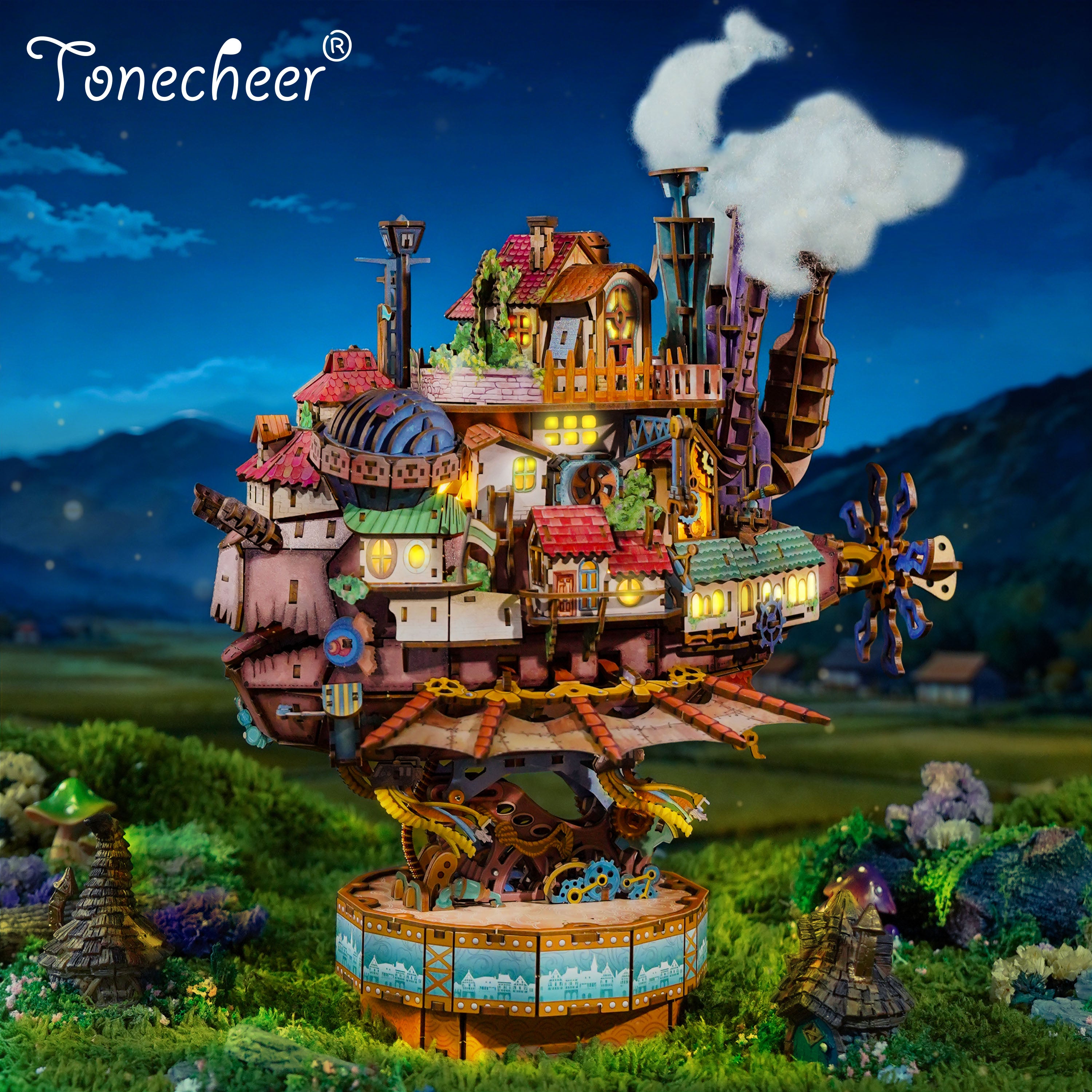 TONECHEER DIY 3D Puzzle Transmission Model Kit (Walking Castle)2