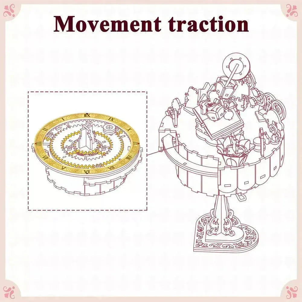 TONECHEER 3D Creative Musical Puzzle DIY Rotating Music Box Kit (Alice's Tea Party)