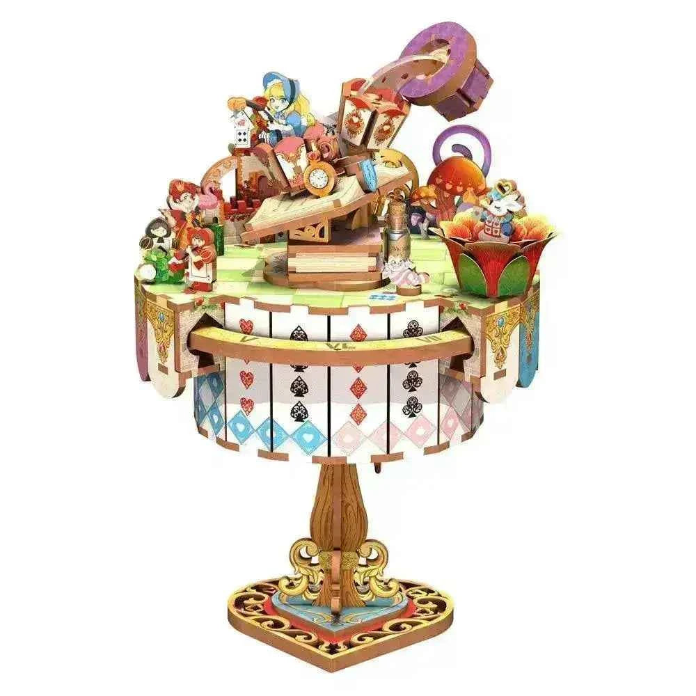 TONECHEER 3D Puzzle DIY Rotating Music Box Kit (Alice's Tea Party