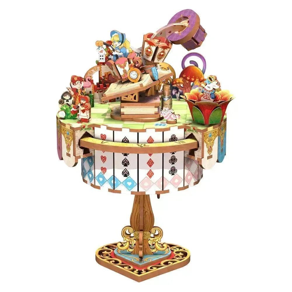 TONECHEER 3D Creative Musical Puzzle DIY Rotating Music Box Kit (Alice's Tea Party)