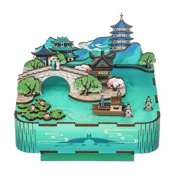 TONECHEER 3D Creative Musical Puzzle DIY Rotating Music Box Kit (HangZhou) - Tonecheer