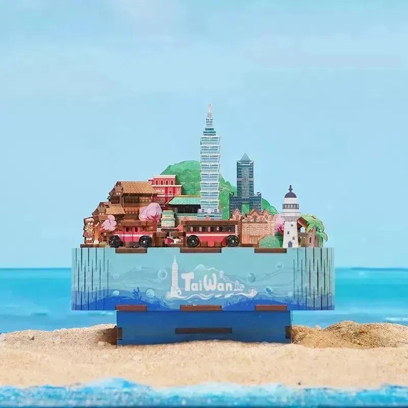 TONECHEER 3D Creative Musical Puzzle DIY Rotating Music Box Kit (Tai Wan)