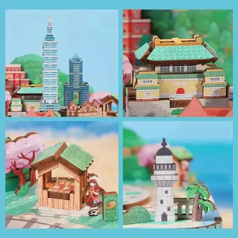 TONECHEER 3D Creative Musical Puzzle DIY Rotating Music Box Kit (Tai Wan)