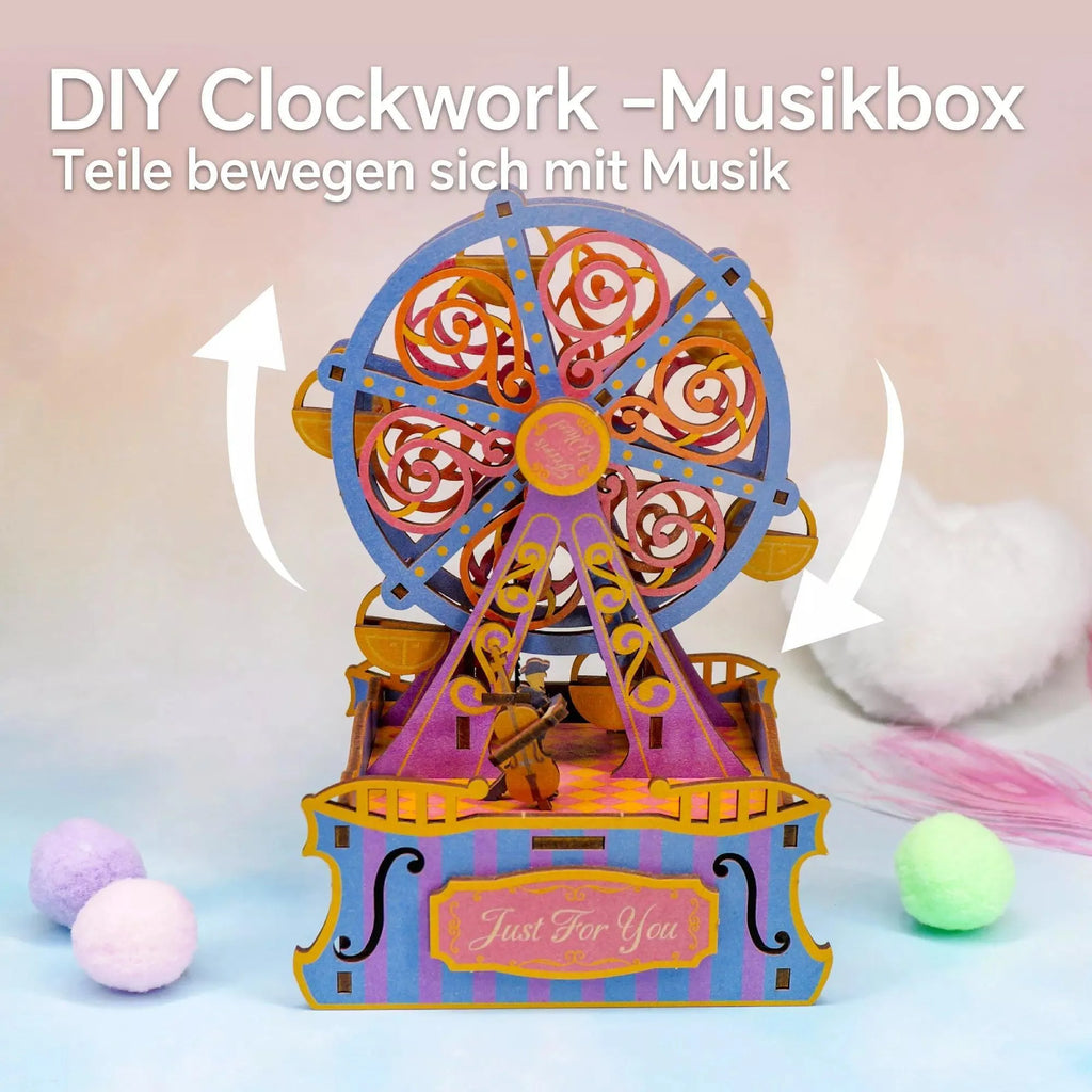 TONECHEER 3D Creative Musical Puzzle DIY Rotating Music Box Kit (Ferris Wheel) - Tonecheer