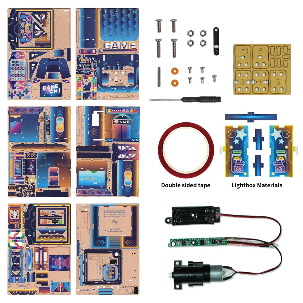 TONECHEER 3D Puzzle Box Miniature DIY Desktop Storage Kit (Cyber Game City) - Tonecheer
