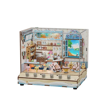 TONECHEER 3D Puzzle DIY Miniature House (Seaside Cafe) - Tonecheer