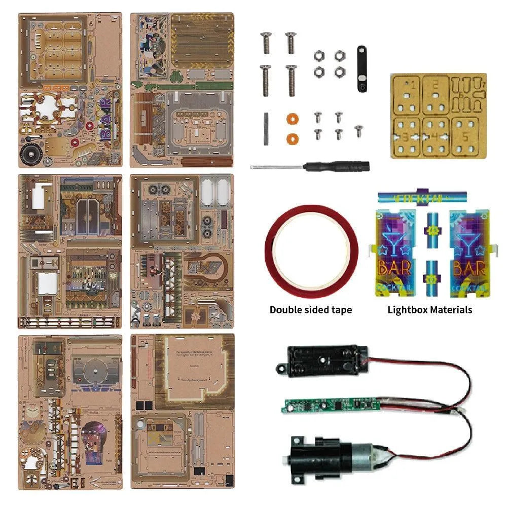TONECHEER 3D Puzzle Box Miniature DIY Desktop Storage Kit