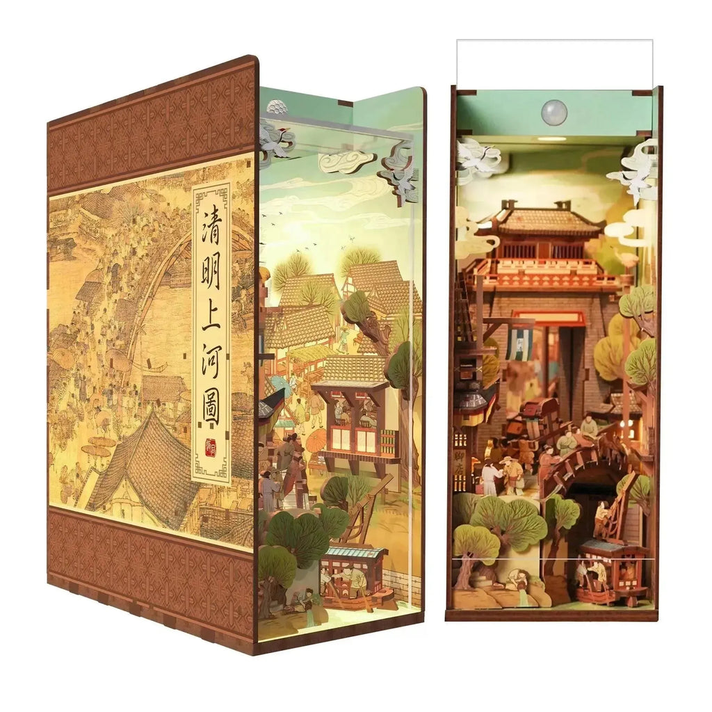 TONECHEER 3D Wooden Puzzle DIY Book Nook Kit (Qingming Riverside) - Tonecheer
