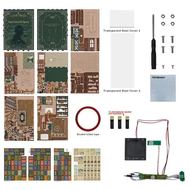 TONECHEER 3D Wooden Puzzle DIY Book Nook Kit (Violin Detective Agency) - Tonecheer