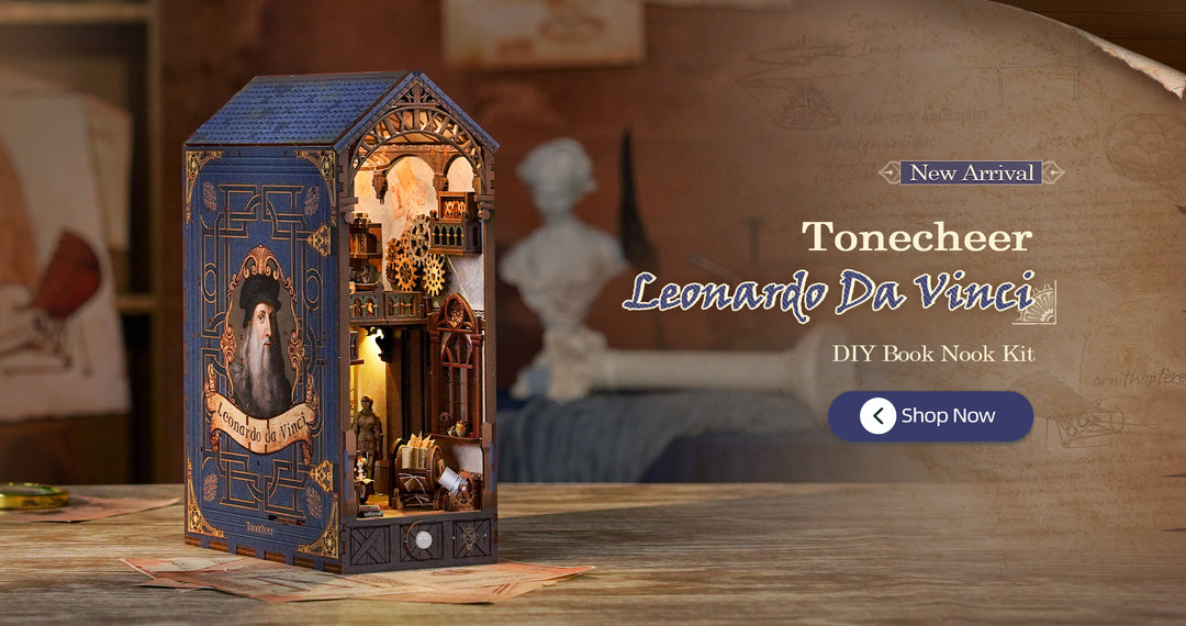 TONECHEER_3D_Wooden_Puzzle_DIY_Book_Nook_Kit_Leonardo_Da_Vinci_11