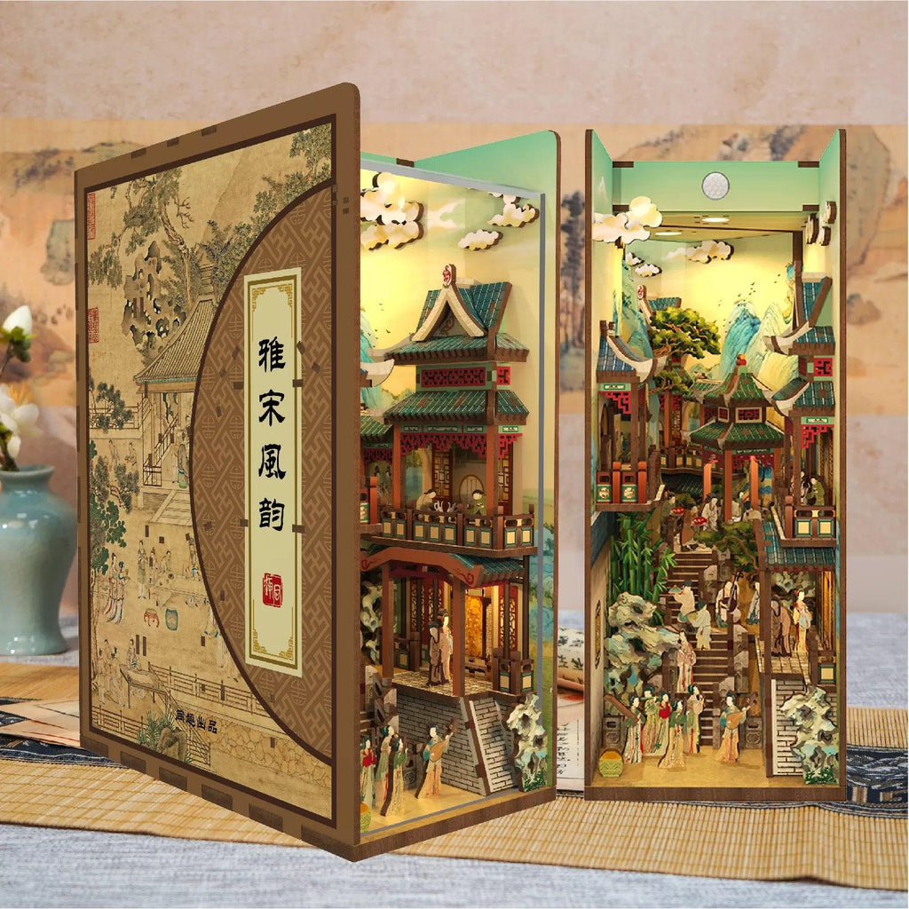 TONECHEER 3D Wooden Puzzle DIY Book Nook Kit (Song Dynasty Culture) - Tonecheer