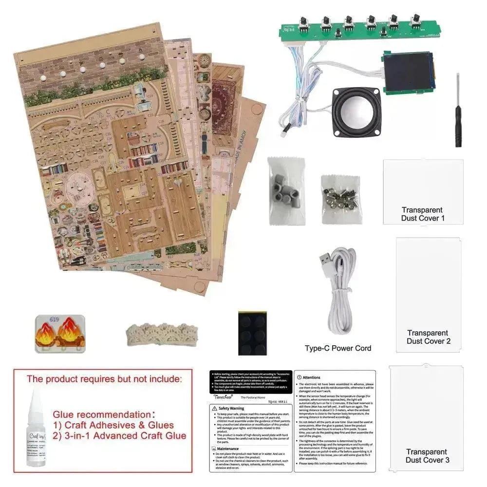 TONECHEER 3D Puzzle DIY Miniature House (The Pastoral Home) - Tonecheer