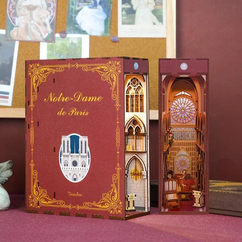 TONECHEER 3D Wooden Puzzle DIY Book Nook Kit (Notre-Dame de Paris) - Tonecheer