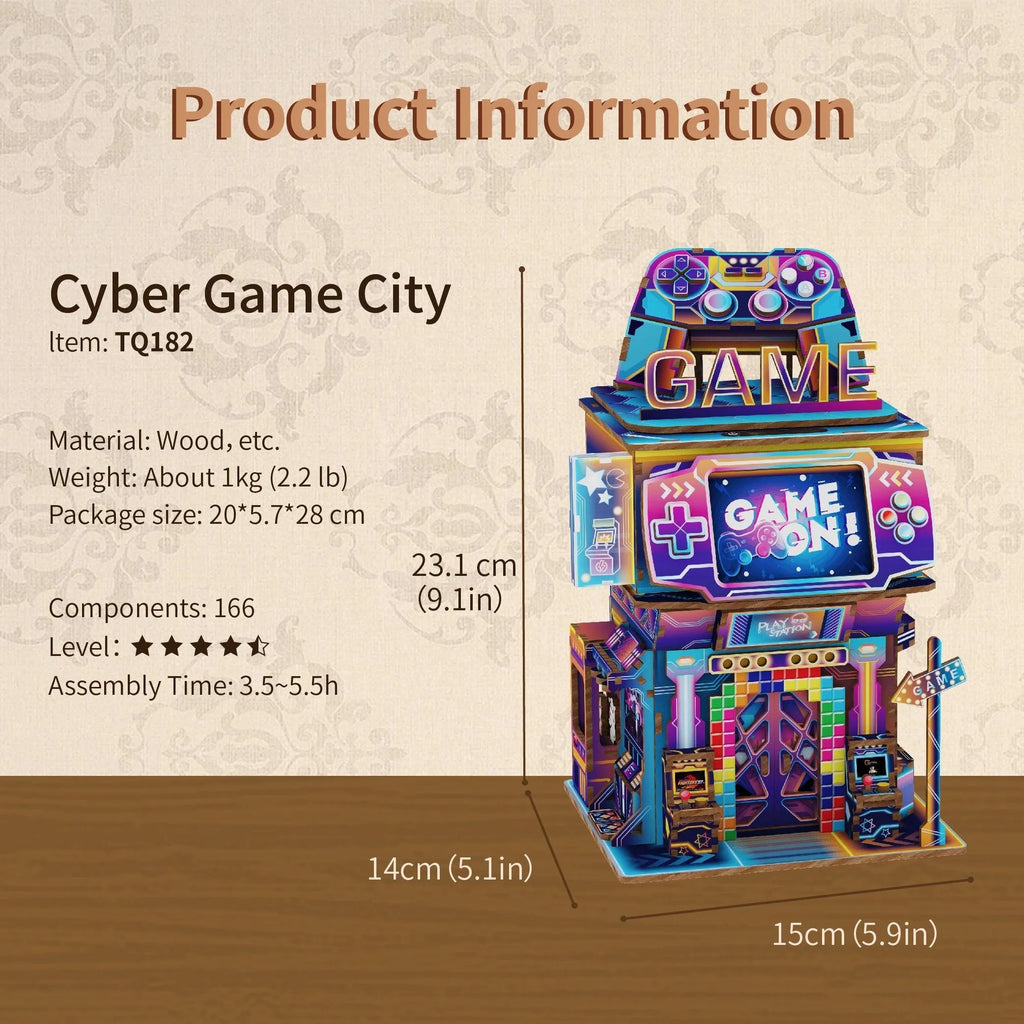 TONECHEER 3D Puzzle Box Miniature DIY Desktop Storage Kit (Cyber Game City) - Tonecheer
