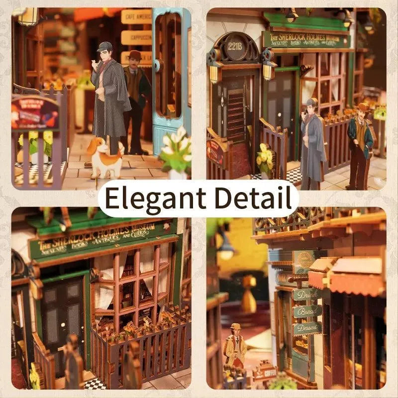 TONECHEER 3D Wooden Puzzle DIY Book Nook Kit (Baker Street) - Tonecheer