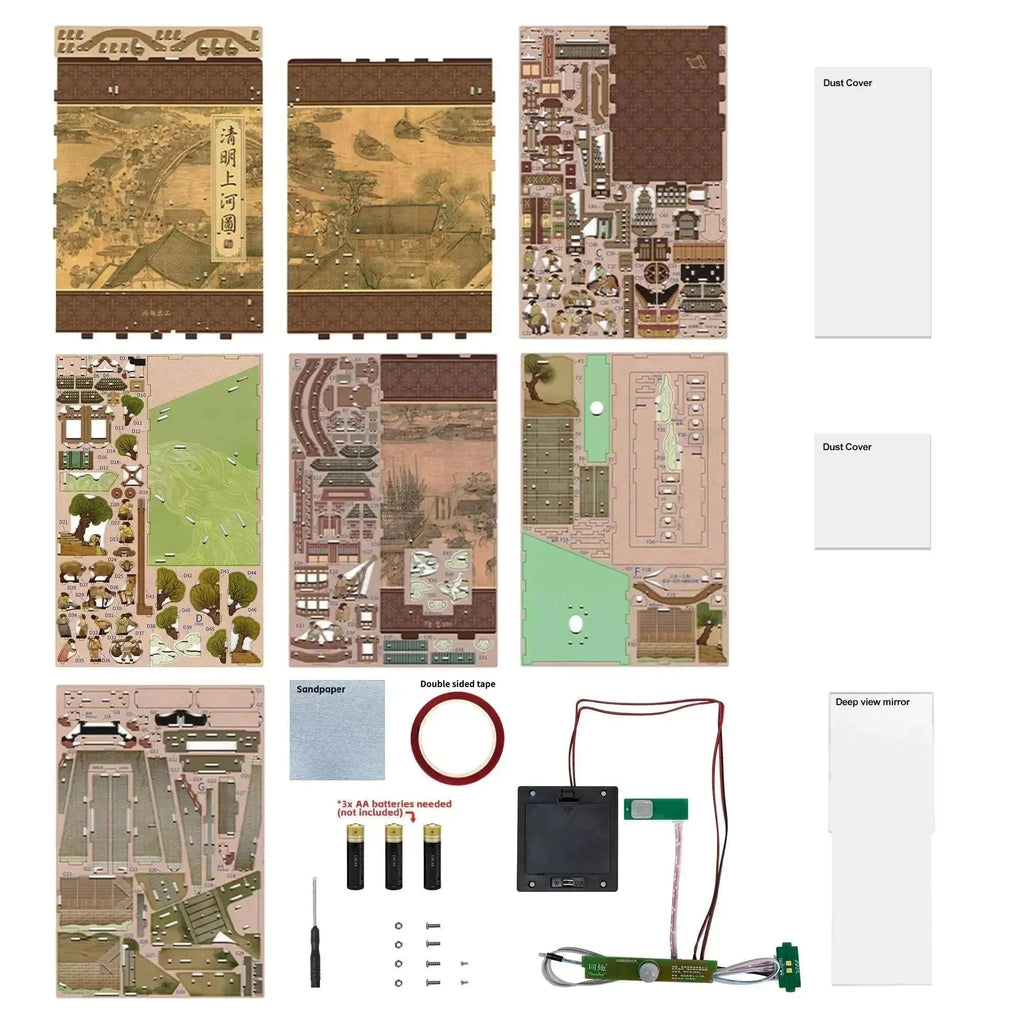 TONECHEER 3D Wooden Puzzle DIY Book Nook Kit (Qingming Riverside) - Tonecheer