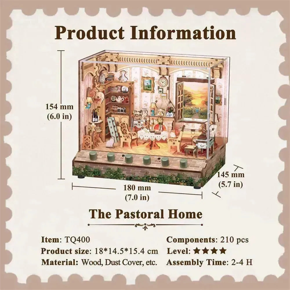 TONECHEER 3D Puzzle DIY Miniature House (The Pastoral Home) - Tonecheer