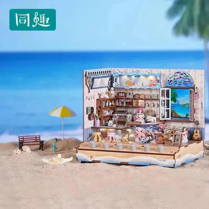 TONECHEER 3D Puzzle DIY Miniature House (Seaside Cafe) - Tonecheer