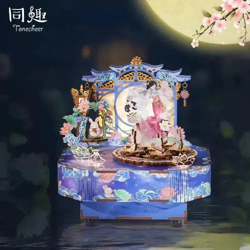 TONECHEER 3D Creative Musical Puzzle DIY Rotating Music Box Kit (Dancing on the clouds) - Tonecheer