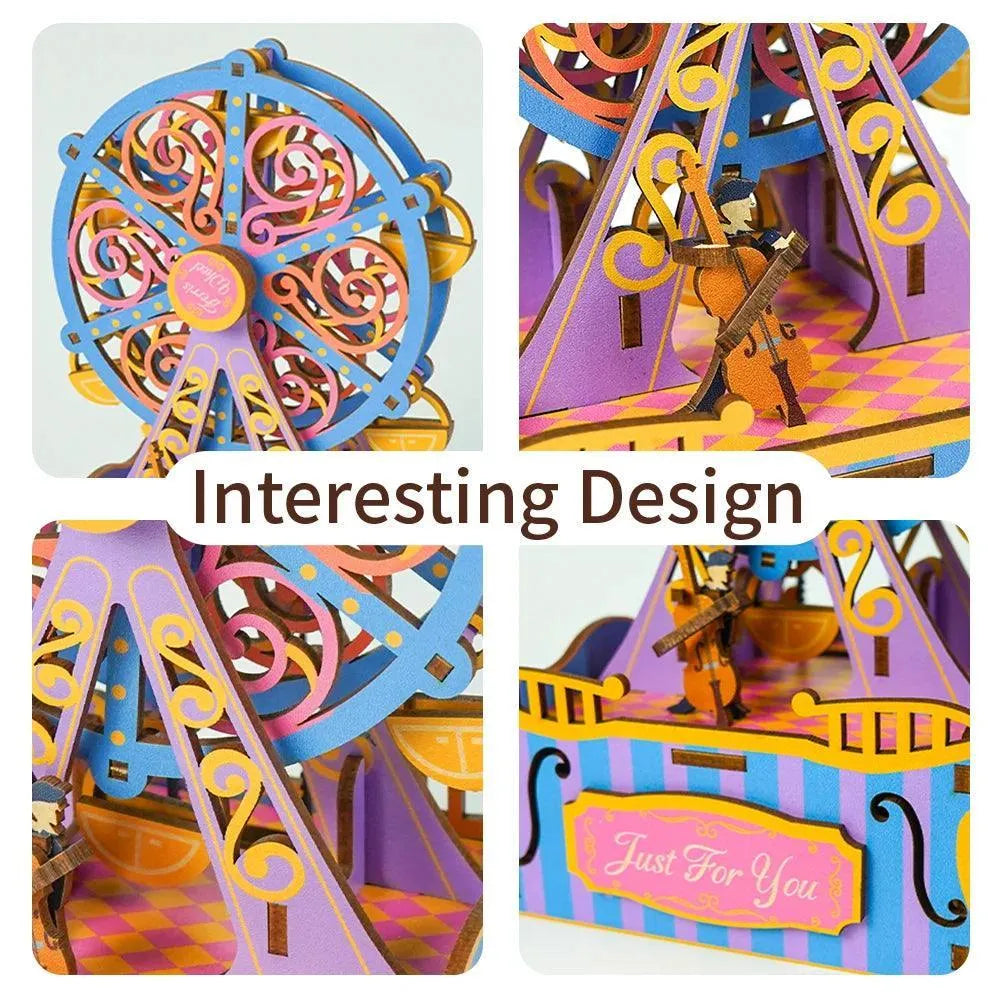 TONECHEER 3D Creative Musical Puzzle DIY Rotating Music Box Kit (Ferris Wheel) - Tonecheer