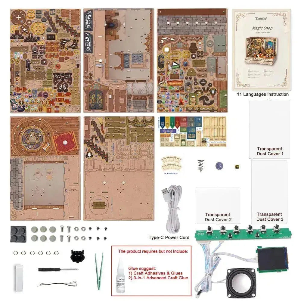TONECHEER 3D Puzzle DIY Miniature House (Magic Shop) - Tonecheer