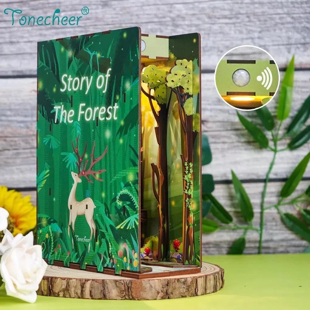 TONECHEER 3D Wooden Puzzle DIY Book Nook Kit (Story of The Forest) - Tonecheer