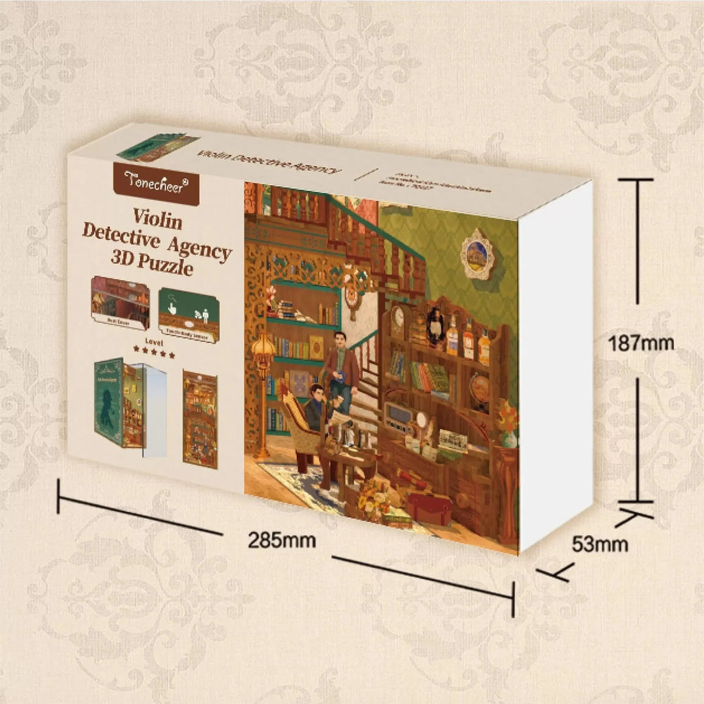 TONECHEER 3D Wooden Puzzle DIY Book Nook Kit (Violin Detective Agency) - Tonecheer