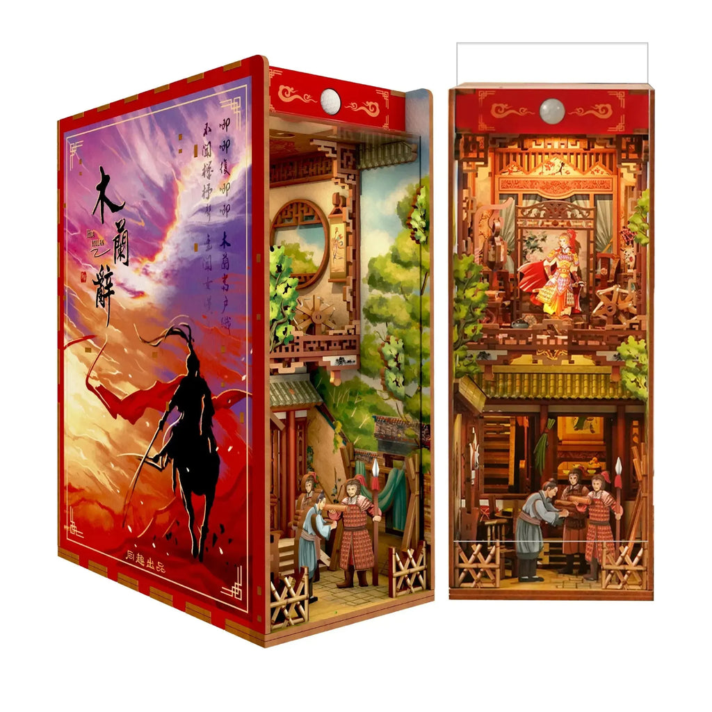 TONECHEER 3D Wooden Puzzle DIY Book Nook Kit (Ode of Mulan) - Tonecheer