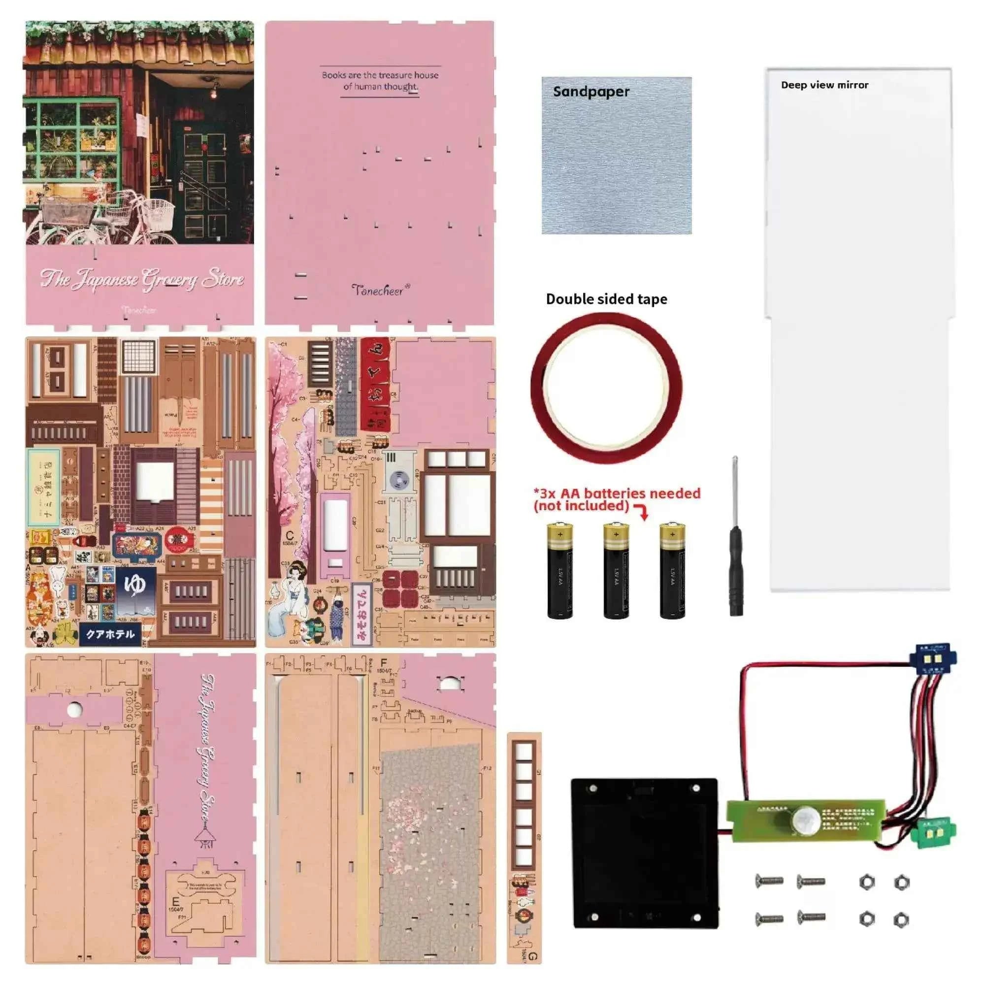 TONECHEER 3D Puzzle DIY Book Nook Kit (The Japanese Grocery Store