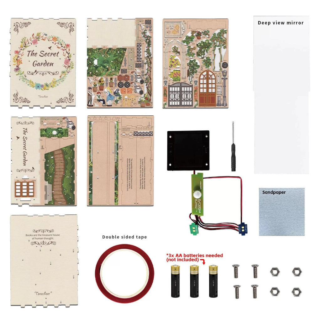 TONECHEER 3D Wooden Puzzle DIY Book Nook Kit (The Secret Garden) - Tonecheer