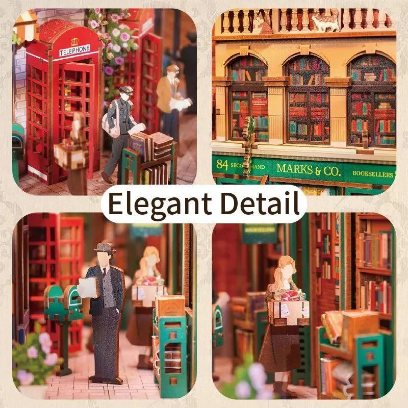 TONECHEER 3D Wooden Puzzle DIY Book Nook Kit (84 Charing Cross Road) - Tonecheer